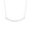 Thumbnail Image 0 of Lab-Created White Sapphire Curved Bar Necklace in Sterling Silver