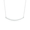 Thumbnail Image 1 of Lab-Created White Sapphire Curved Bar Necklace in Sterling Silver