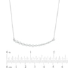 Thumbnail Image 1 of Lab-Created White Sapphire Curved Bar Necklace in Sterling Silver