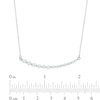 Thumbnail Image 2 of Lab-Created White Sapphire Curved Bar Necklace in Sterling Silver