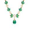 Lab-Created Green Quartz and White Sapphire Floral Necklace in Sterling Silver with 18K Gold Plate - 17"