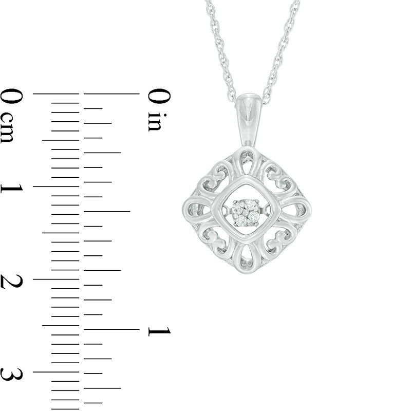 Unstoppable Loveâ¢ Composite Diamond Accent Tilted Square Hearts Pendant in Sterling Silver
