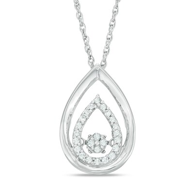 Unstoppable Love™ 0.15 CT. T.W. Composite Diamond Teardrop Pendant in Sterling Silver