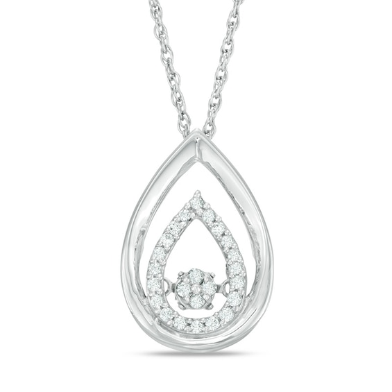 Unstoppable Love™ 0.15 CT. T.W. Composite Diamond Teardrop Pendant in Sterling Silver