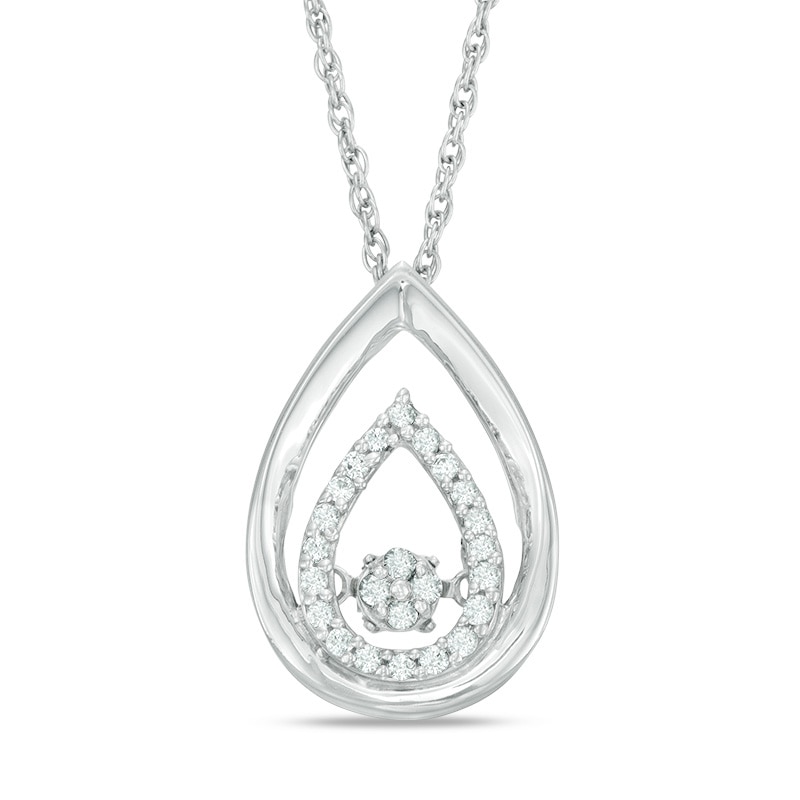Unstoppable Love™ 0.15 CT. T.W. Composite Diamond Teardrop Pendant in Sterling Silver
