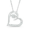 Thumbnail Image 0 of Unstoppable Love™ 0.15 CT. T.W. Composite Diamond Tilted Heart Pendant in Sterling Silver