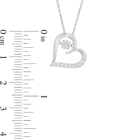 Unstoppable Love™ 0.15 CT. T.W. Composite Diamond Tilted Heart Pendant in Sterling Silver