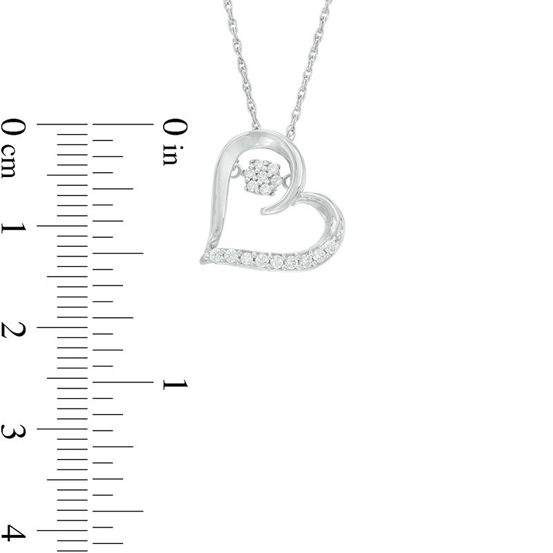 Unstoppable Loveâ¢ 0.15 CT. T.W. Composite Diamond Tilted Heart Pendant in Sterling Silver