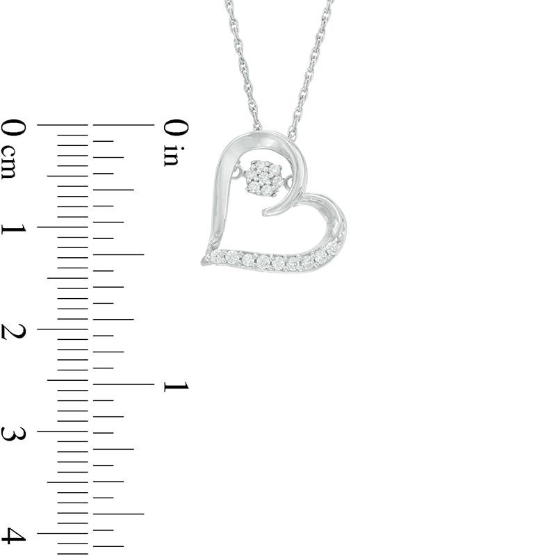 Unstoppable Love™ 0.15 CT. T.W. Composite Diamond Tilted Heart Pendant in Sterling Silver