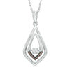 Unstoppable Love™ 0.15 CT. T.W. Champagne and White Composite Diamond Teardrop Pendant in Sterling Silver