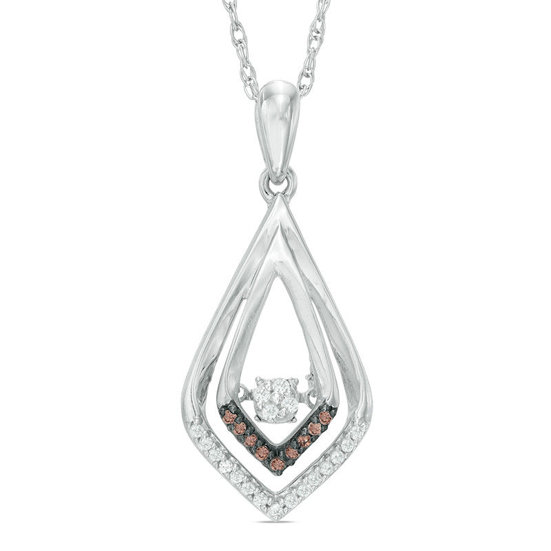 Unstoppable Love™ CT. T.W. Champagne and White Composite Diamond Teardrop Pendant in Sterling Silver|Peoples Jewellers