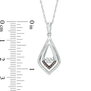 Unstoppable Love™ 0.15 CT. T.W. Champagne and White Composite Diamond Teardrop Pendant in Sterling Silver