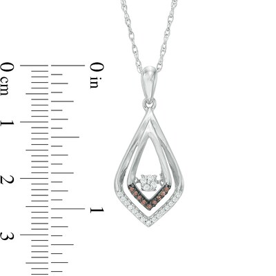 Unstoppable Love™ 0.15 CT. T.W. Champagne and White Composite Diamond Teardrop Pendant in Sterling Silver