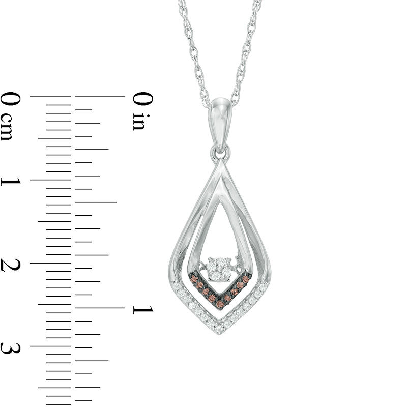 Unstoppable Loveâ¢ 0.15 CT. T.W. Champagne and White Composite Diamond Teardrop Pendant in Sterling Silver
