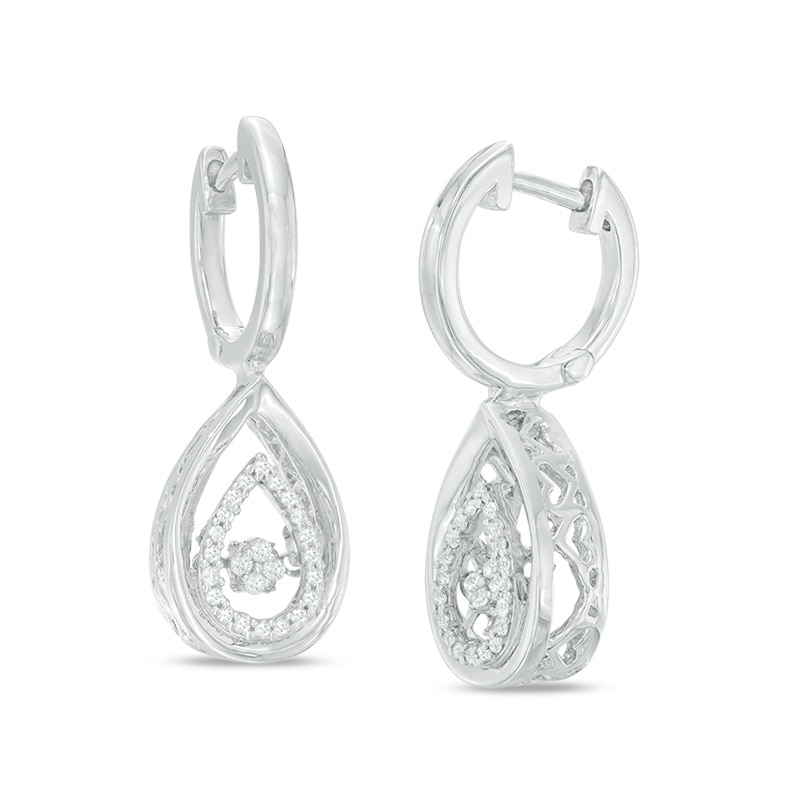 Unstoppable Love™ 0.18 CT. T.W. Composite Diamond Double Pear-Shaped Drop Earrings in Sterling Silver
