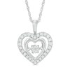 Unstoppable Love™ 0.18 CT. T.W. Composite Diamond Double Heart Pendant in Sterling Silver