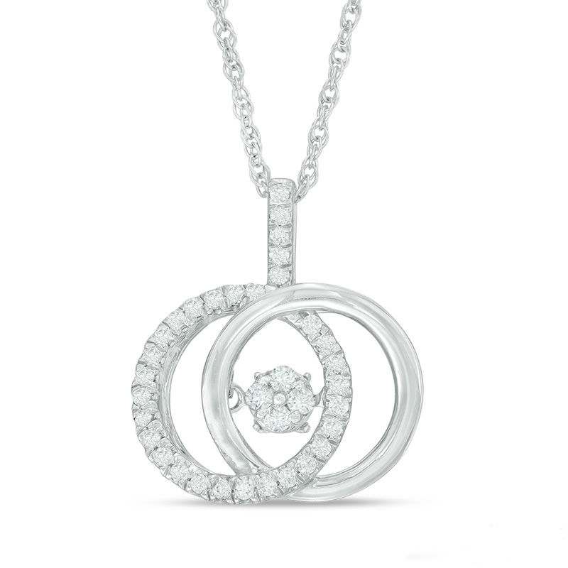 Unstoppable Love™ 0.23 CT. T.W. Composite Diamond Interlocking Circles Pendant in Sterling Silver|Peoples Jewellers