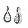 Thumbnail Image 1 of Unstoppable Love™ 0.70 CT. T.W. Enhanced Black and White Composite Diamond Infinity Drop Earrings in Sterling Silver