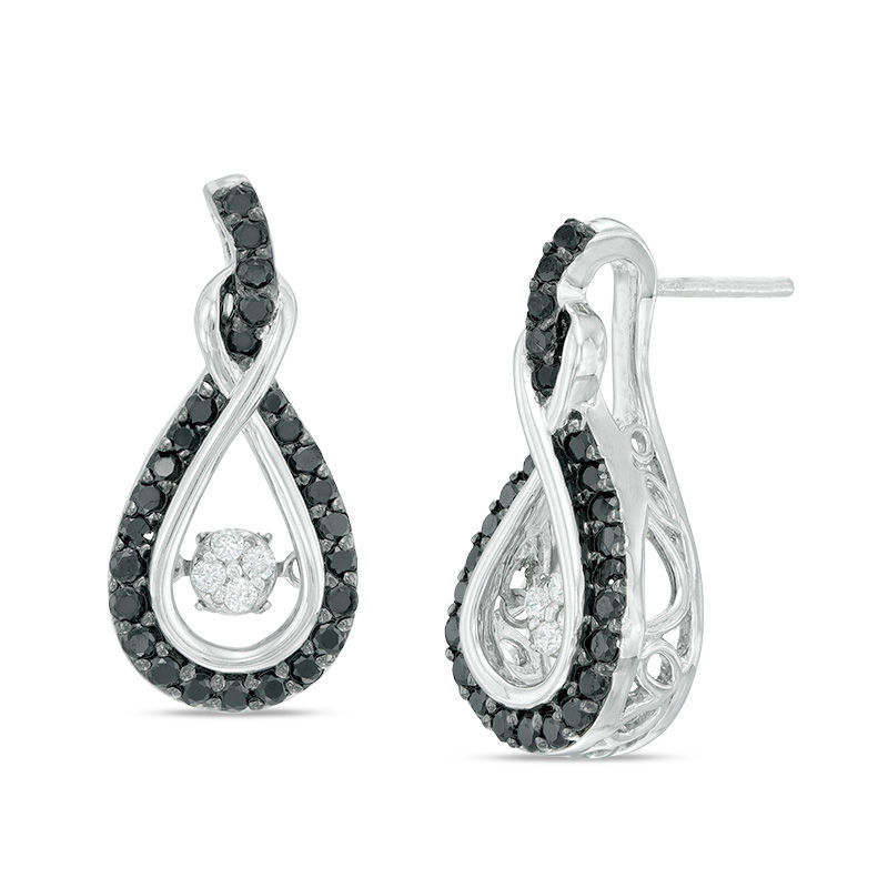 Peoples Unstoppable Love 0.70 CT. T.W. Enhanced Black and White Composite Diamond Infinity Drop Earrings in Sterling Silver St. Vital Centre