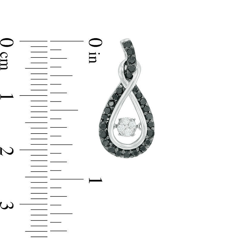 Main Image 2 of Unstoppable Love™ 0.70 CT. T.W. Enhanced Black and White Composite Diamond Infinity Drop Earrings in Sterling Silver