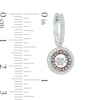 Thumbnail Image 2 of Unstoppable Love™ 0.58 CT. T.W. Champagne and White Composite Diamond Frame Drop Earrings in Sterling Silver