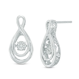 Unstoppable Love™ Composite Diamond Accent Infinity Drop Earrings in Sterling Silver