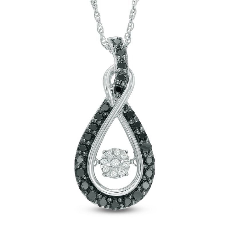 Unstoppable Love™ 0.70 CT. T.W. Enhanced Black and White Composite Diamond Infinity Pendant in Sterling Silver