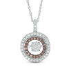 Thumbnail Image 0 of Unstoppable Love™ 0.30 CT. T.W. Champagne and White Composite Diamond Double Frame Pendant in Sterling Silver