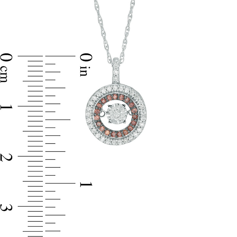 Unstoppable Love™ 0.30 CT. T.W. Champagne and White Composite Diamond Double Frame Pendant in Sterling Silver