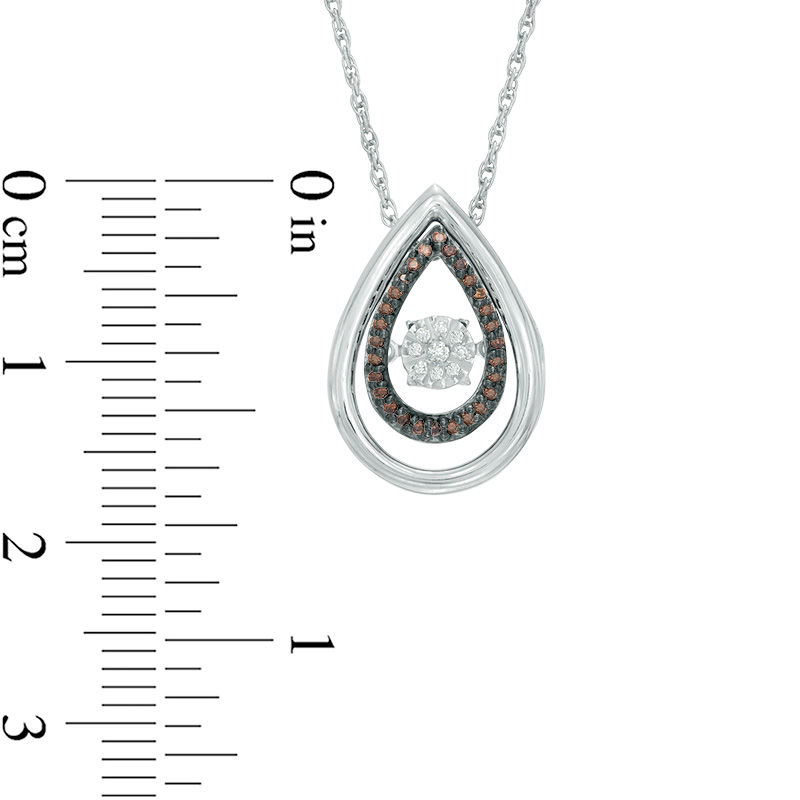 Unstoppable Love™ 0.11 CT. T.W. Champagne and White Composite Diamond Teardrop Pendant in Sterling Silver