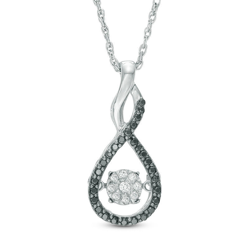 Main Image 1 of Unstoppable Love™ 0.18 CT. T.W. Enhanced Black and White Composite Diamond Infinity Pendant in Sterling Silver