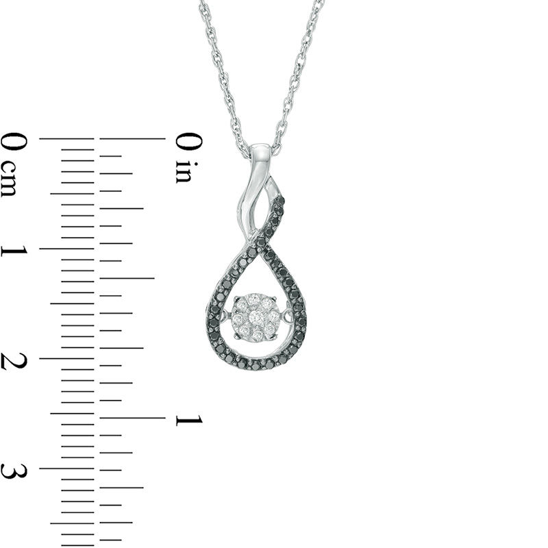 Main Image 2 of Unstoppable Love™ 0.18 CT. T.W. Enhanced Black and White Composite Diamond Infinity Pendant in Sterling Silver