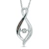 Thumbnail Image 1 of Unstoppable Love™ Champagne and White 0.04 CT. T.W. Diamond Infinity Twist Pendant in Sterling Silver