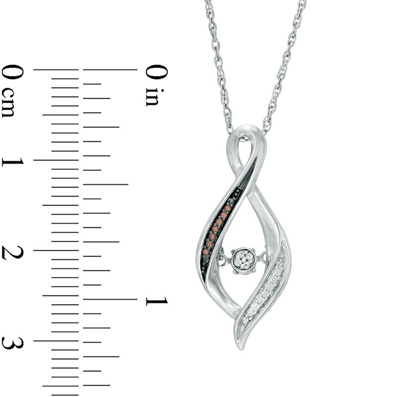 Main Image 2 of Unstoppable Love™ Champagne and White 0.04 CT. T.W. Diamond Infinity Twist Pendant in Sterling Silver