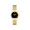 Ladies' Movado Masino™ Gold-Tone PVD Watch with Black Dial (Model: 0607027)