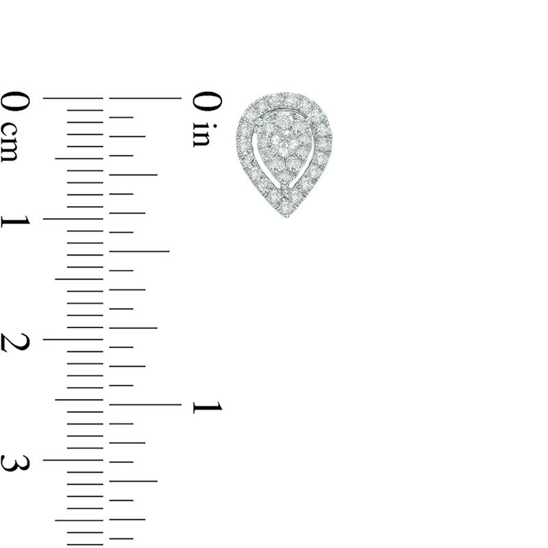 Main Image 2 of 0.45 CT. T.W. Composite Diamond Pear-Shaped Stud Earrings in 10K White Gold