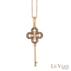 Thumbnail Image 0 of Le Vian Chocolate Diamonds® 0.35 CT. T.W. Diamond Clover-Top Key Pendant in 14K Strawberry Gold™