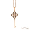 Le Vian Chocolate Diamonds® 0.35 CT. T.W. Diamond Clover-Top Key Pendant in 14K Strawberry Gold™