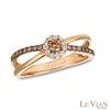 Thumbnail Image 1 of Le Vian Chocolate Diamonds® 0.34 CT. T.W. Diamond Frame Split Shank Ring in 14K Strawberry Gold™