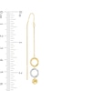 Thumbnail Image 1 of Diamond-Cut Triple Disc Threader Earrings in 10K Gold