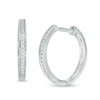 Thumbnail Image 1 of 0.07 CT. T.W. Diamond Hoop Earrings in 10K White Gold