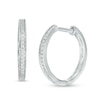 Thumbnail Image 0 of 0.07 CT. T.W. Diamond Hoop Earrings in 10K White Gold