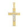 Thumbnail Image 0 of Greek Key Crucifix Necklace Charm in Hollow 10K Two-Tone Gold