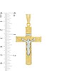 Thumbnail Image 2 of Greek Key Crucifix Necklace Charm in Hollow 10K Two-Tone Gold