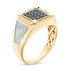 Thumbnail Image 1 of Men's 0.50 CT. T.W. Enhanced Black and White Composite Diamond Square Frame Ring in 10K Two-Tone Gold