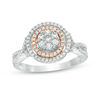 Thumbnail Image 1 of 0.50 CT. T.W. Composite Diamond Double Frame Twist Ring in 10K Two-Tone Gold