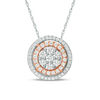 0.50 CT. T.W. Composite Diamond Double Frame Pendant in 10K Two-Tone Gold