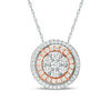 Thumbnail Image 0 of 0.50 CT. T.W. Composite Diamond Double Frame Pendant in 10K Two-Tone Gold