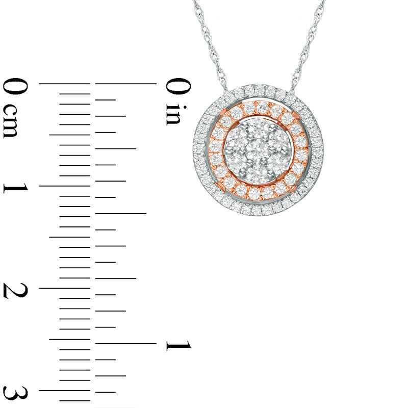 0.50 CT. T.W. Composite Diamond Double Frame Pendant in 10K Two-Tone Gold