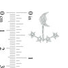 Thumbnail Image 2 of 0.04 CT. T.W. Diamond Moon and Star Front/Back Earrings in Sterling Silver